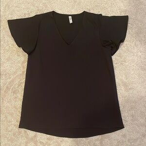 Zenana S Women's Black V-Neck Top
